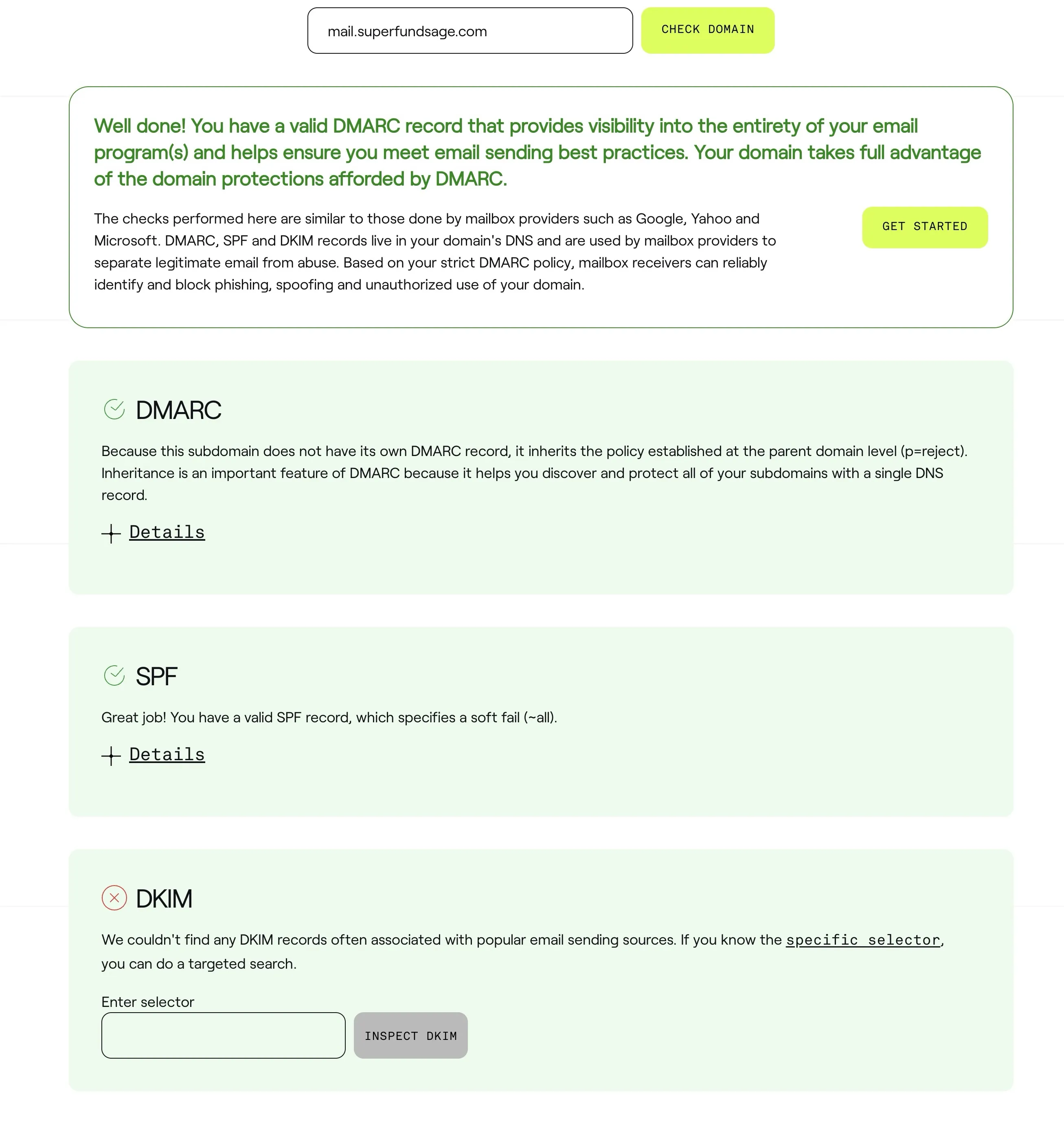 DMARC passing in Dmarcian